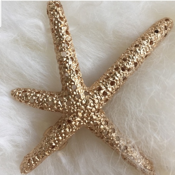 Brandy Melville Gold Metal Starfish Sea Hair Clip - Picture 2 of 4